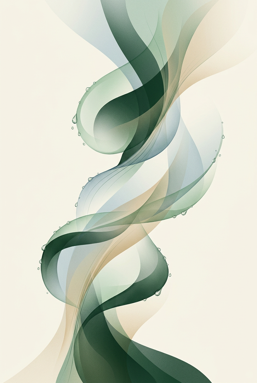 three layered dew-forms passing light between them — stepped vertical — precise collaborative — cover for: Build a 3-agent AI content workflow with Perplexity, Claude, and Notion AI