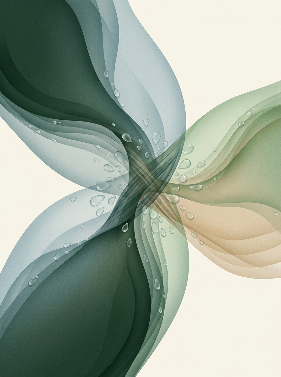three intersecting dew-planes forming a central scored core — layered convergence — focused steady — cover for: Build an AI lead scoring workflow with Make, Claude, and your CRM in a day
