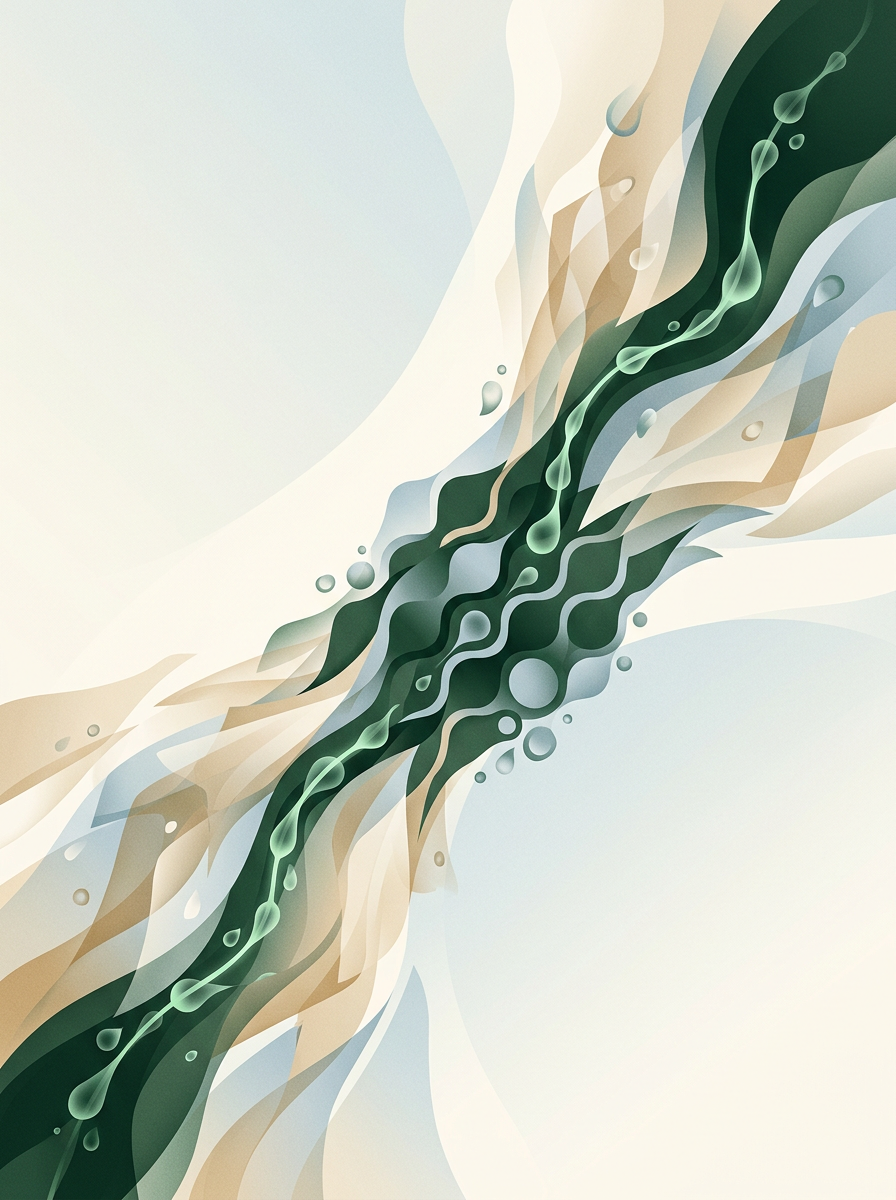 a single dew-line threading through layered research shards that settle into a central ordered core — diagonal convergence — precise grounded — cover for: An ai research brief template for Claude + Perplexity that doesn’t hallucinate your slides