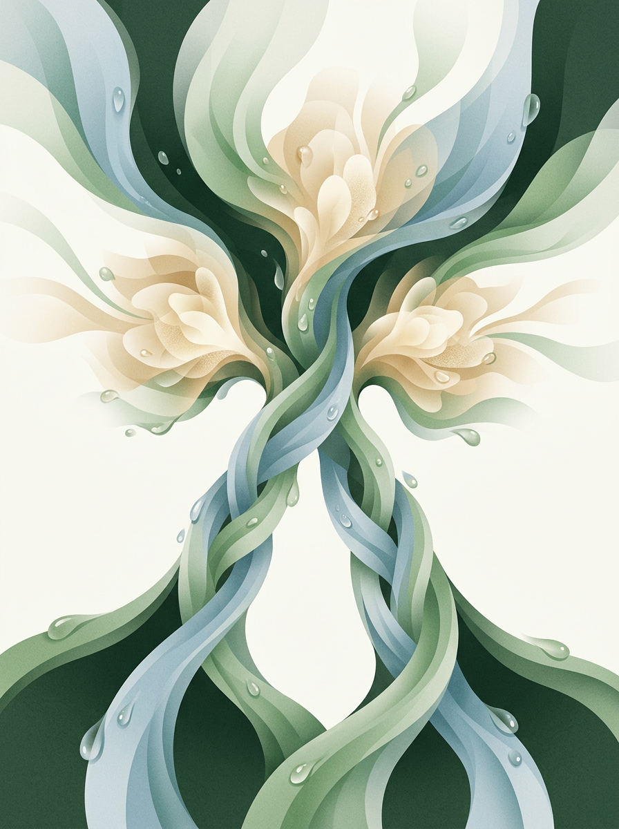 two braided streams converging into three bright nodes — centered branching flow — calm precise — cover for: How to Productize an AI Workflow Audit Service