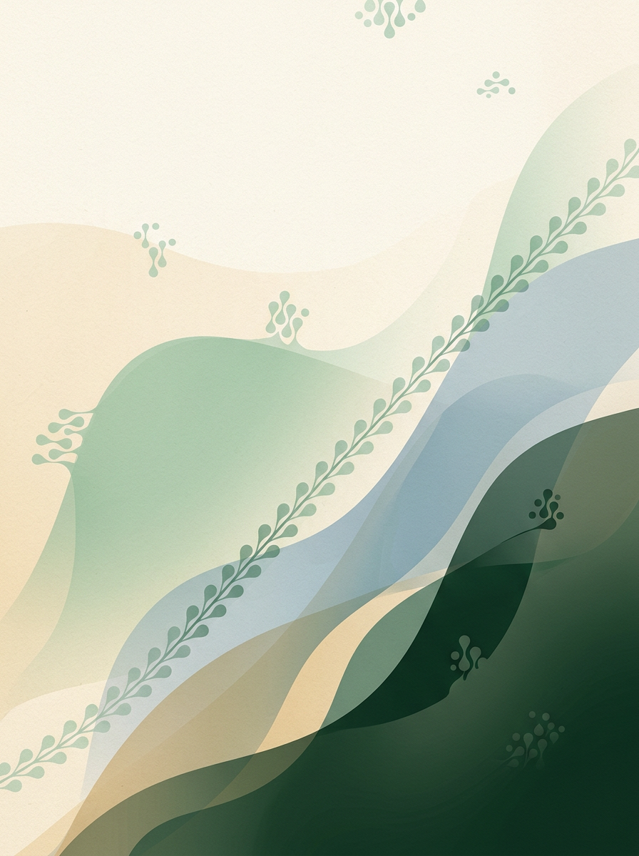 a single dew-line weaving through three shifting translucent strata — diagonal thread — steady adaptive — cover for: AI workflow maintenance checklist for GPT‑5, Claude, and Notion AI
