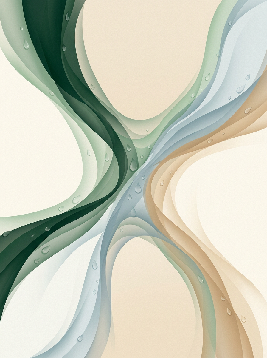 four intersecting dew-currents blending into distinct colour bands — cross-shaped convergence — analytical balanced — cover for: The 2026 AI coding assistant shootout: Cursor vs Windsurf vs Claude Code vs Copilot