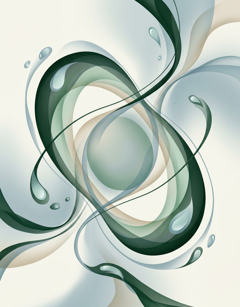 two intersecting dew-loops forming a central protected core — balanced overlap — calm focused — cover for: Reclaim vs Motion vs Notion AI: best AI productivity tools 2026
