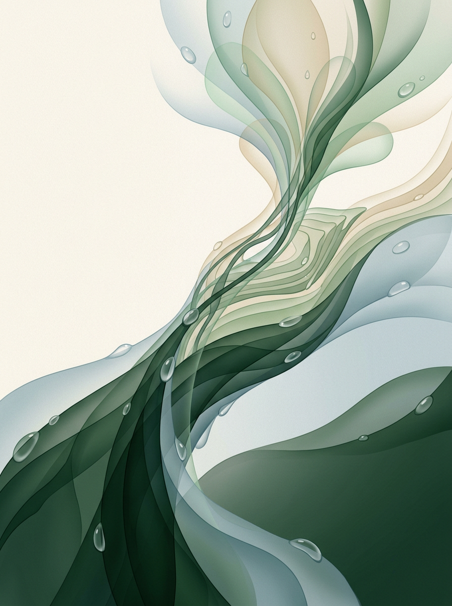 Converging masses threading upward into layered strata — organic composition of threaded lines and upward bloom — steady, compounding resolve. — cover for: Boring AI Niches Freelance: 7 Services Paying $5k+/Month