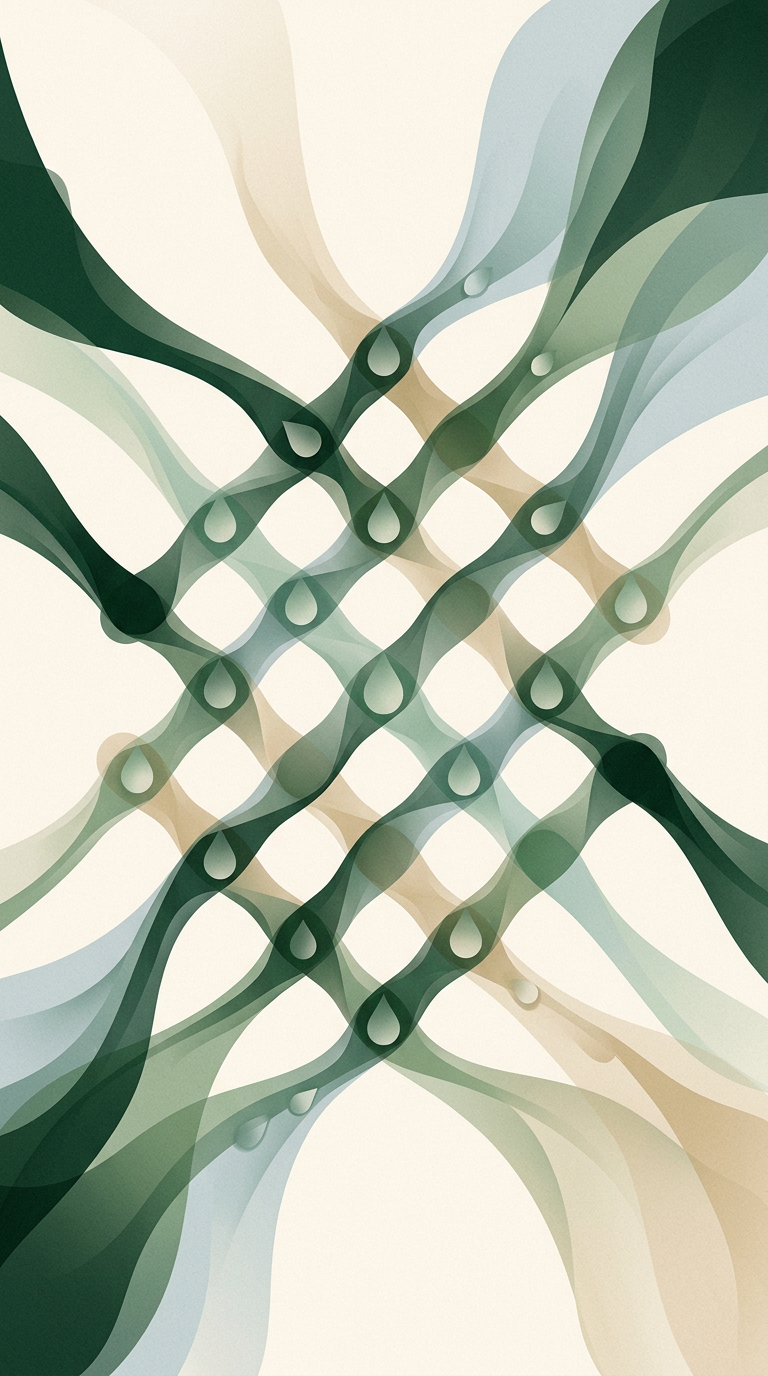 two intersecting dew-strands forming a structured lattice of nodes and channels — diagonal weave — deliberate focused — cover for: Ship an internal tool in a weekend with Cursor + Claude Code