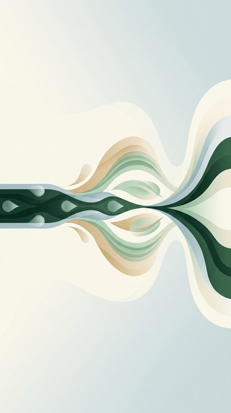 one disciplined dew-stream branching into distinct phases then recombining into a single brighter flow — horizontal progression — methodical assured — cover for: A Claude literature review workflow consultants can defend