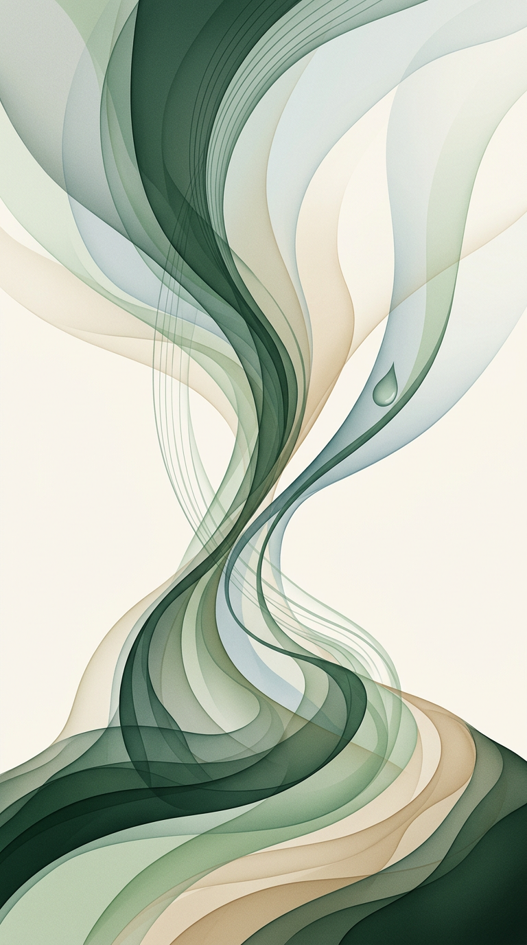 Threaded lines converging into layered strata that orbit upward — organic composition of converging masses and upward bloom — focused, evolving, and quietly empowered. — cover for: Context engineering: the skill that replaced prompt engineering