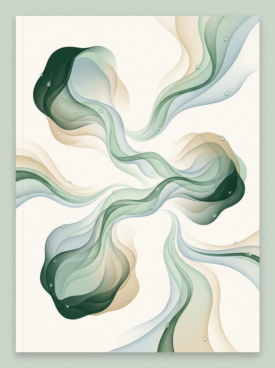a branching dew-current weaving through three aligned nodes — triangular flow — measured purposeful — cover for: Gmail Slack Notion automation for support triage