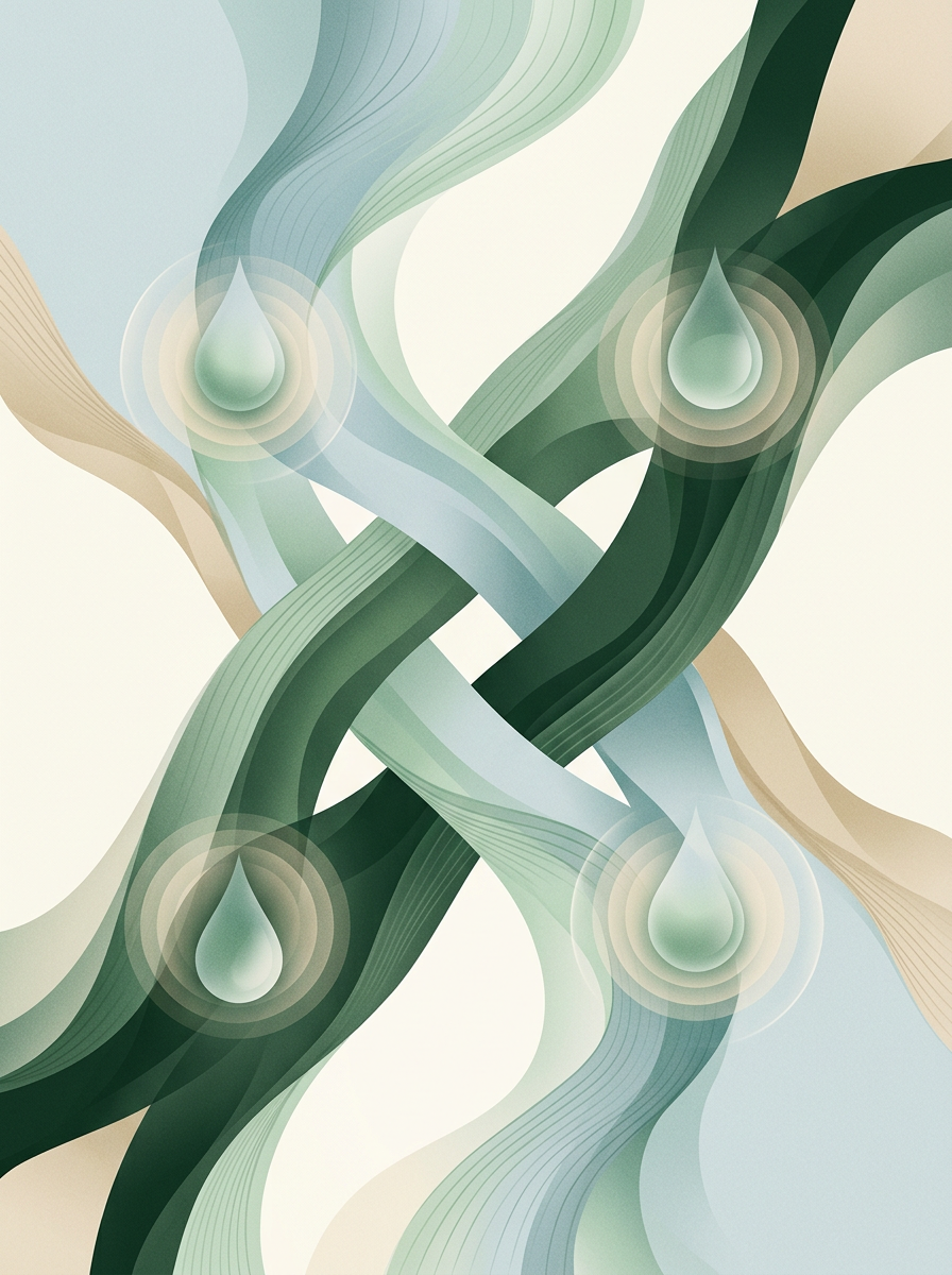 two intersecting dew-circuits with pulsing nodes at four junctions — diagonal weave — precise grounded — cover for: Real back‑office automation with Make + Claude: 4 workflows ops teams actually keep