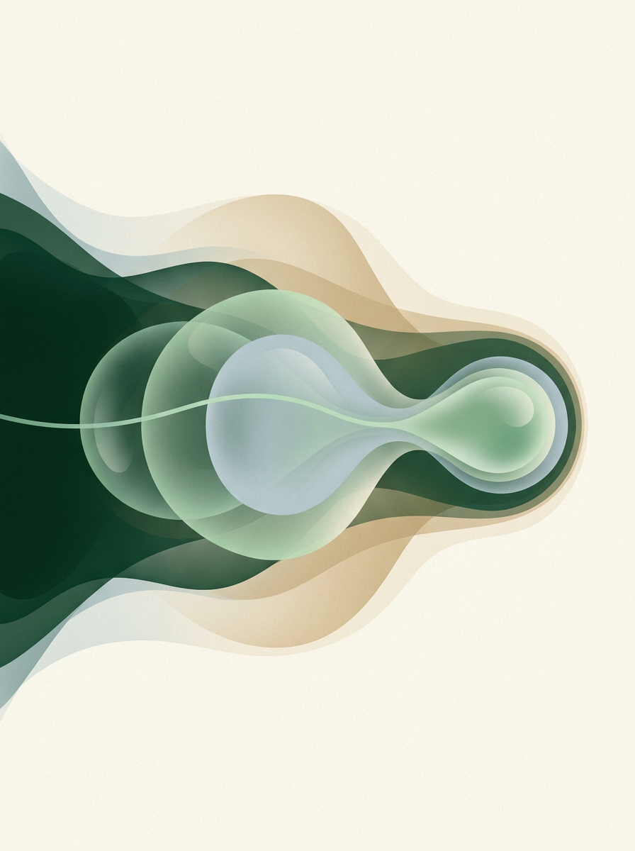 a single dew-line threading through layered, tagged droplets that merge into one clarified core — left-to-right flow — focused calm — cover for: Build a Notion AI research‑to‑memo workflow over your notes