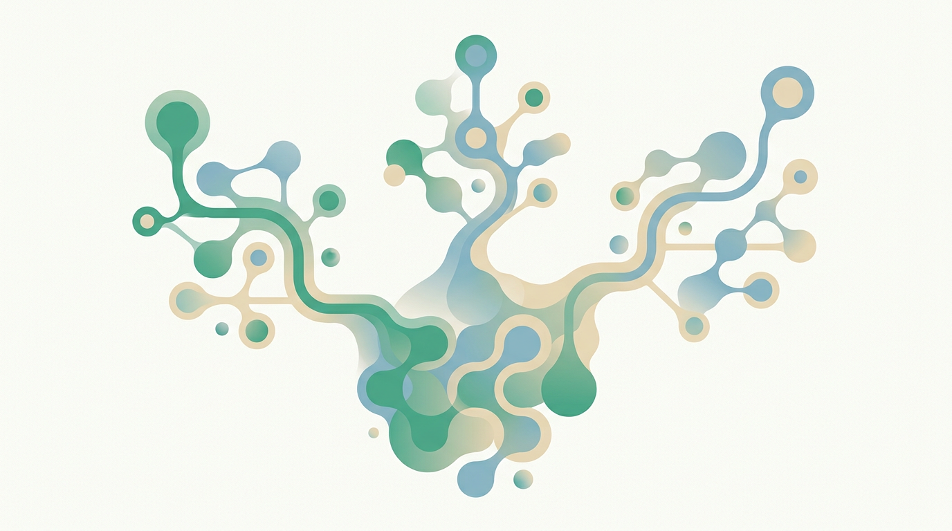 Abstract organic illustration for: notion ai vs mem vs reflect for second-brain workflows