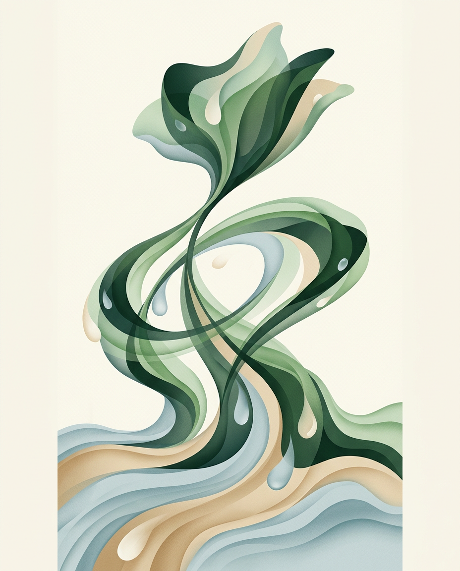 Three converging masses thread upward then orbit — layered strata merging into a single bloom — curious, precise, and collaborative. — cover for: Perplexity vs ChatGPT Search vs Gemini Deep Research
