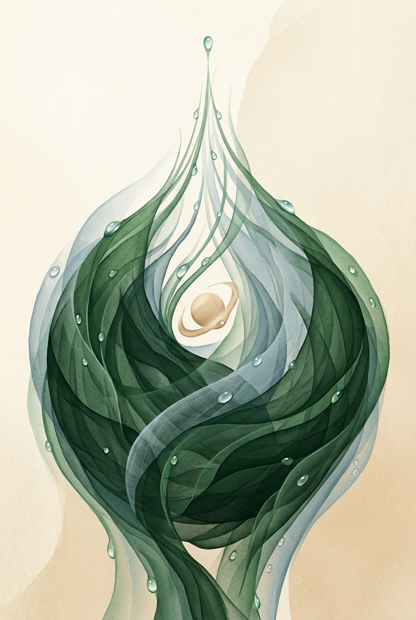 Converging masses threaded by upward-blooming lines — layered strata orbiting a single core — focused, lean, and quietly triumphant. — cover for: Selling Notion + AI templates: a teardown of a $4k/month funnel