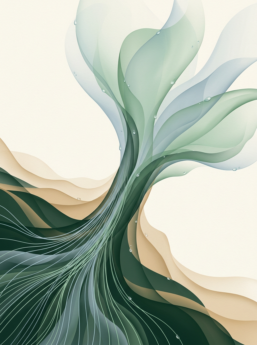 Threaded lines converging from trigger to outcome — organic composition of layered strata and upward bloom — quiet, efficient, and liberating. — cover for: What is workflow automation? A practical 2026 guide for solo operators