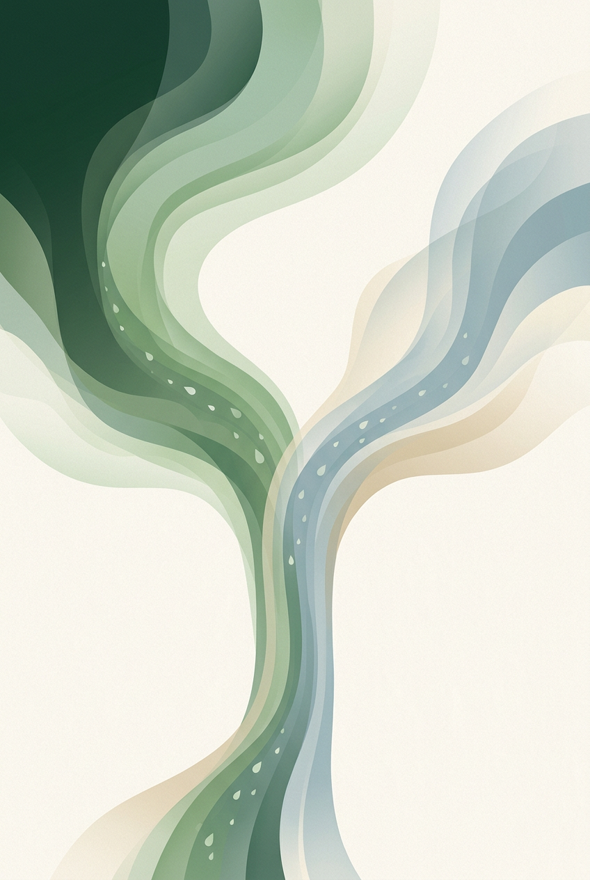 two converging dew-rivers forming a single clear channel — layered flow — calm precise — cover for: Build a Zapier + Notion AI Client Pipeline That Replaces Your CRM